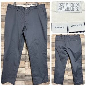 SPOKE Pants Men’s 38x27.5 Gray Blue Sharps Build A Slim Straight Chino Slacks